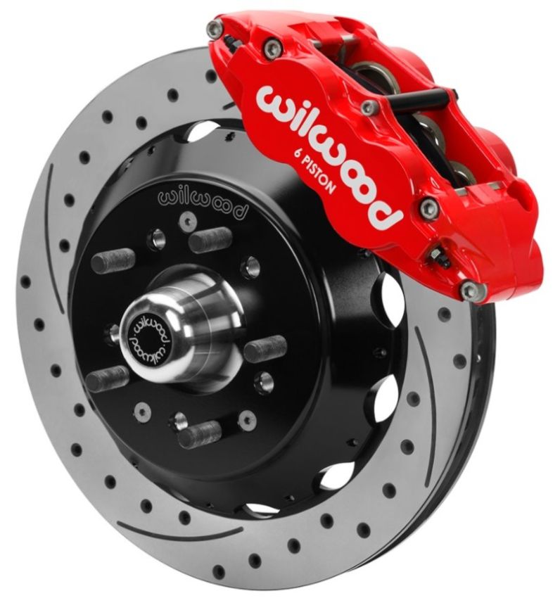 Wilwood 140-15982-DR 70-81 FBody/75-79 A&XBody FNSL6R Frt Brk Kit 12.88in D/S Rtr Red Caliper Use w/ PD Spindle