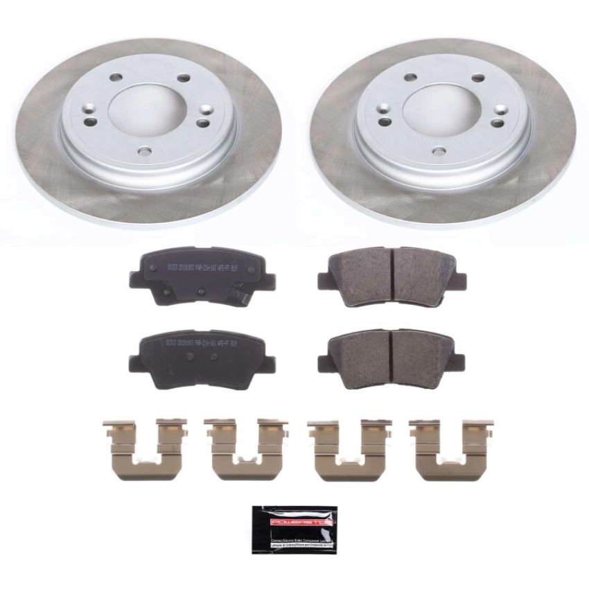 PowerStop SC7904 Semi-Coated Rotor and Low-Dust Ceramic Brake Pad Kit