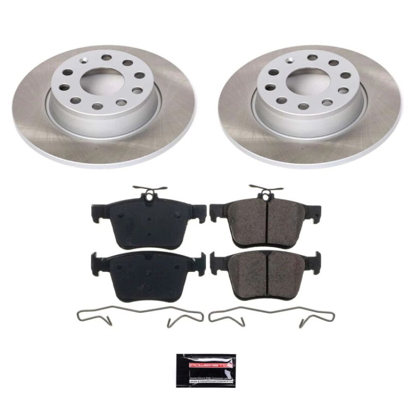 PowerStop SC7093 Semi-Coated Rotor and Low-Dust Ceramic Brake Pad Kit