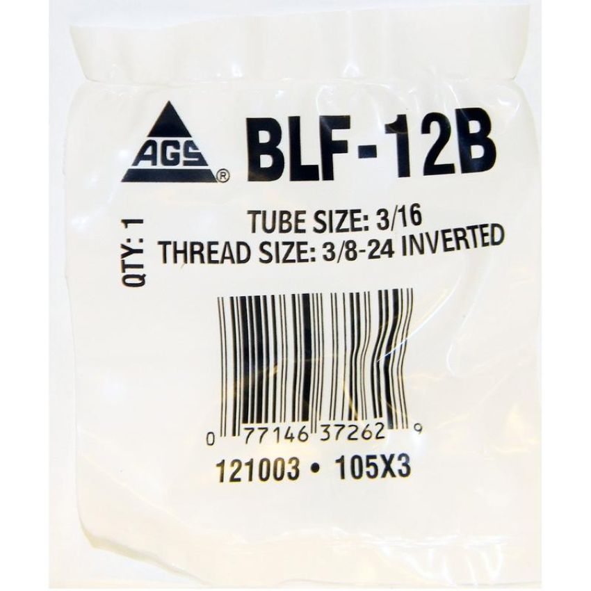 AGS BLF-12 Steel Tube Nut, 3/16 (3/8-24 Inverted), 10/bag