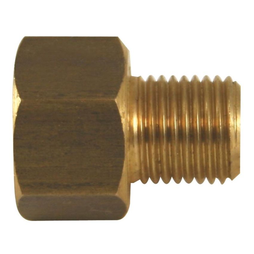 AGS BLF-17C Brass Adapter, Female(1/2-20 Inverted), Male(7/16-24 Inverted), 1/card