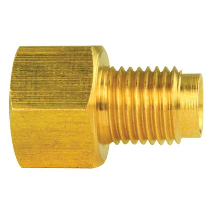 AGS BLF-23C Brass Adapter, Female(7/16-24 Inverted), Male(3/8-24 Inverted), 1/card
