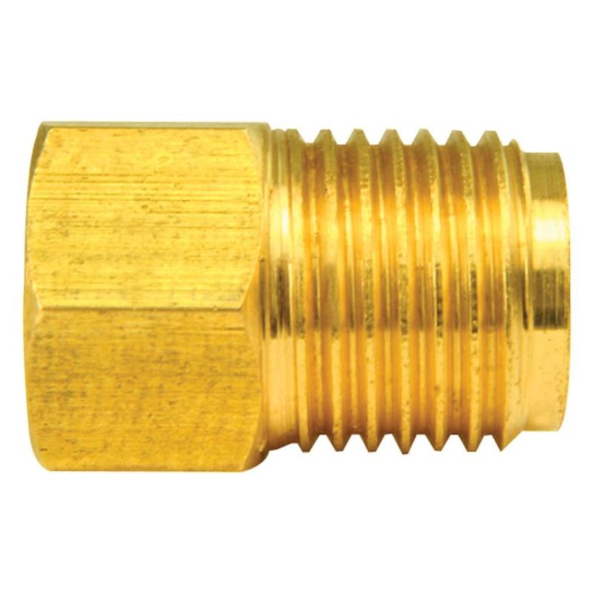 AGS BLF-28C Brass Adapter, Female(3/8-24 Inverted), Male(9/16-18 Inverted), 1/card