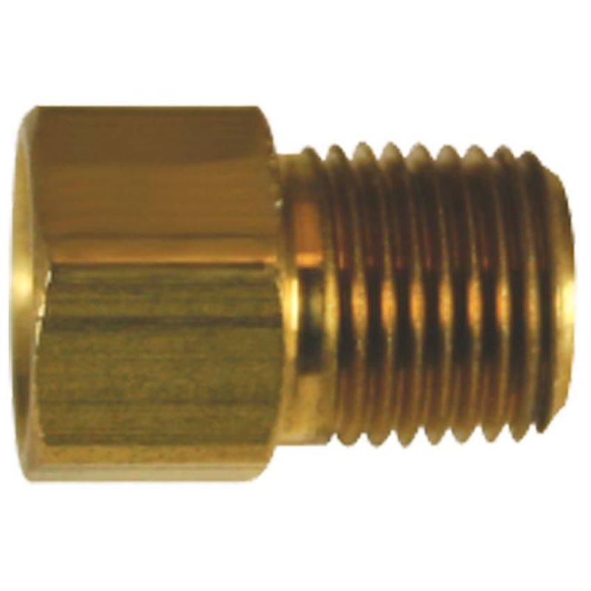 AGS BLF-57C Brass Connector, Female(3/8-24 Inverted), Male(1/8-27 NPTF), 1/card