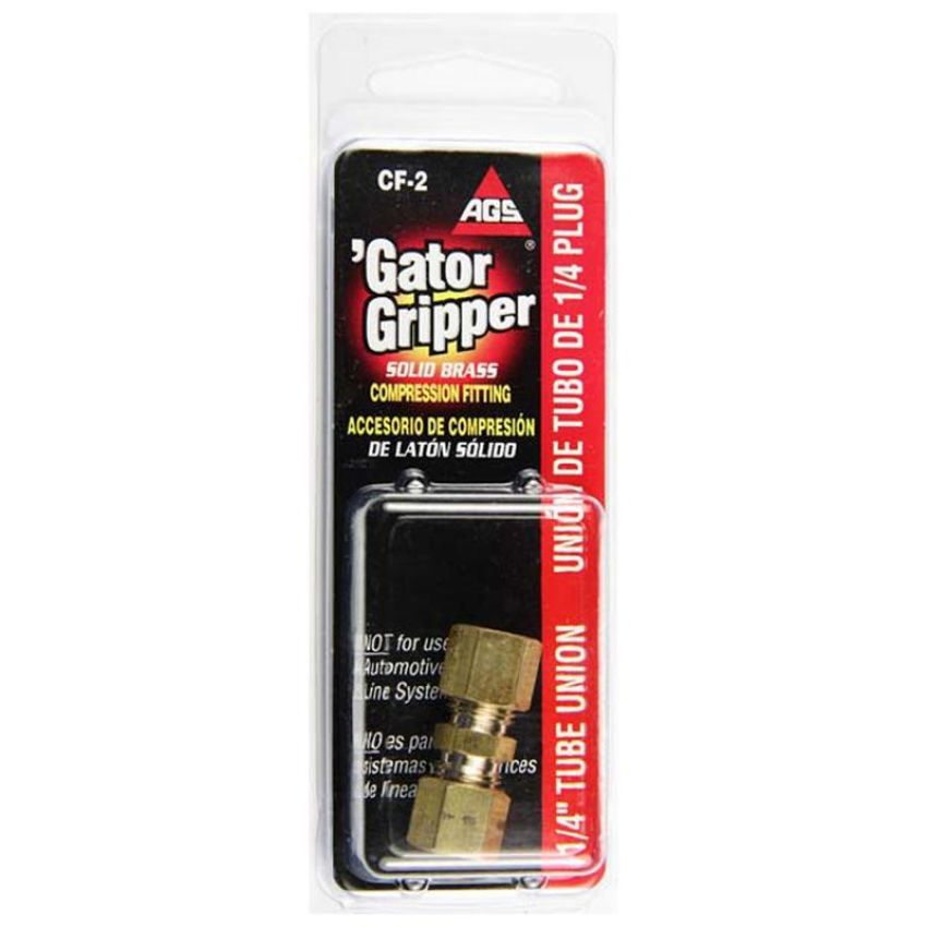 AGS CF-2 Brass compression union, 1/4, 1/card