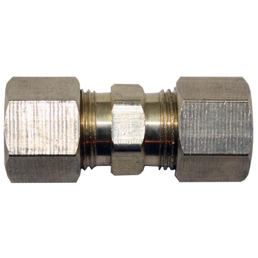 AGS FLRL-065 Fuel Line Compression Union - 3/8 Nylon to 3/8 Nylon - 2 per Bag