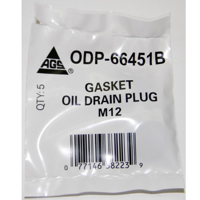 AGS ODP-66451B Accufit Oil Drain Plug Gasket Rubber M12, 5 per Bag