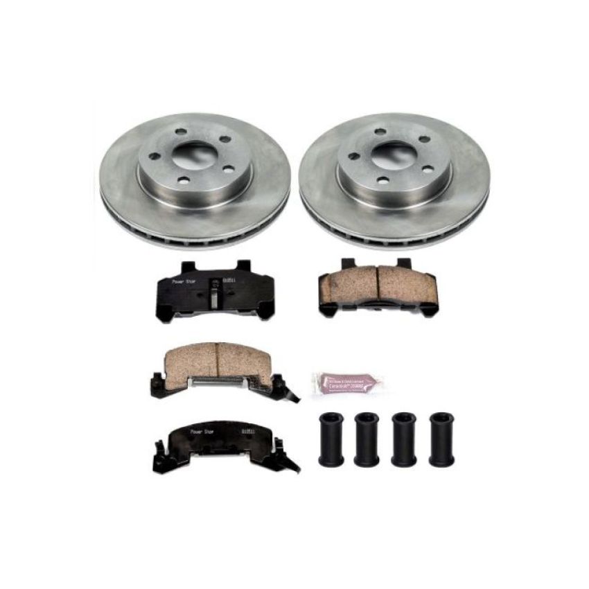 PowerStop KOE4808 OE Stock Replacement Low-Dust Ceramic Brake Pad and Rotor Kit