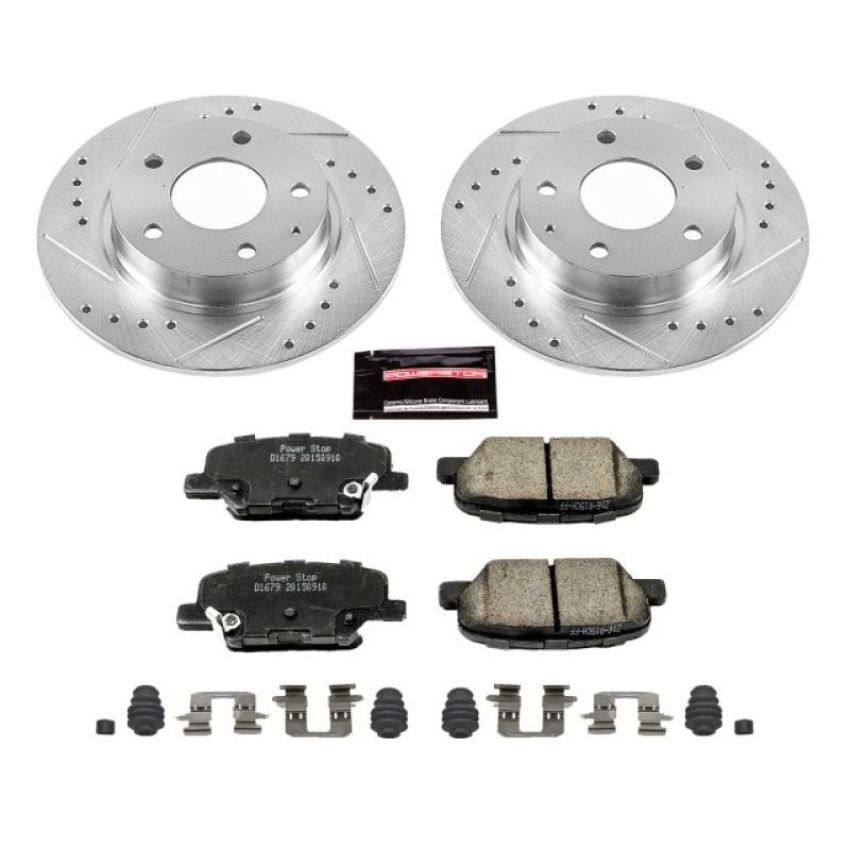 PowerStop K6962 Z23 Daily Driver Carbon-Fiber Ceramic Brake Pad and Drilled & Slotted Rotor Kit