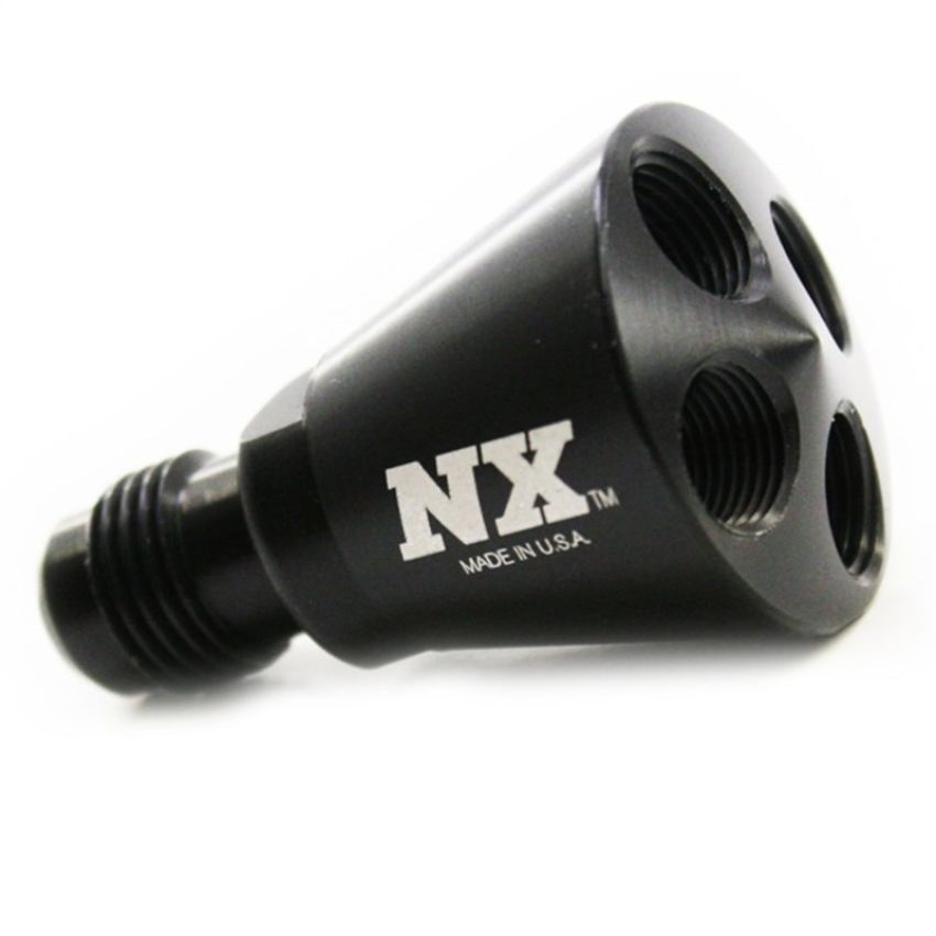 Nitrous Express 15019B 4 PORT SHOWERHEAD DIST BLOCK W/6AN INLET (BLUE)