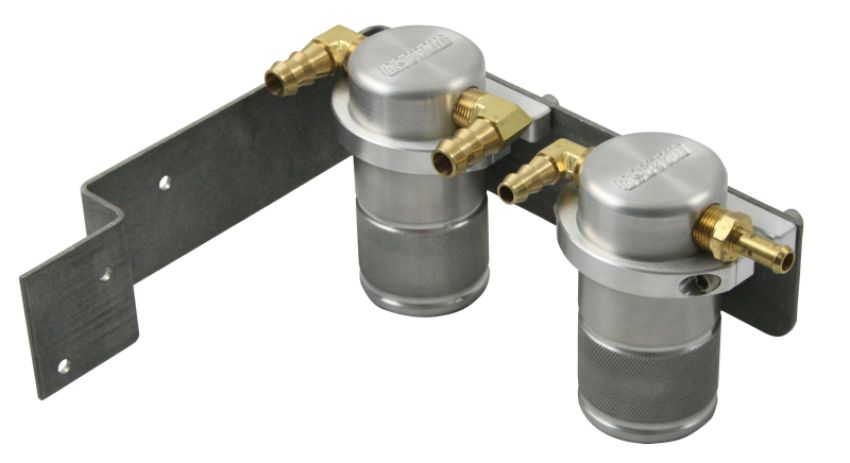Moroso 85610 08-14 Subaru WRX Air/Oil Separator Catch Can - Small Body - Billet Aluminum