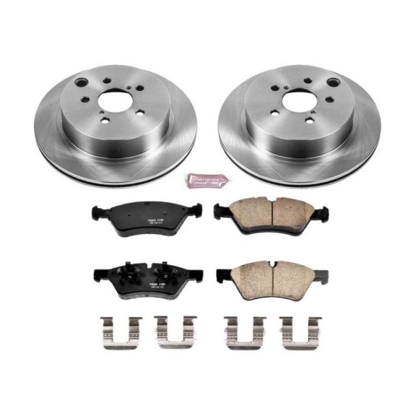 PowerStop KOE6978 OE Stock Replacement Low-Dust Ceramic Brake Pad and Rotor Kit