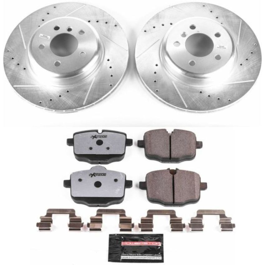 PowerStop K6037-26 Z26 Street Performance Ceramic Brake Pad and Drilled & Slotted Rotor Kit