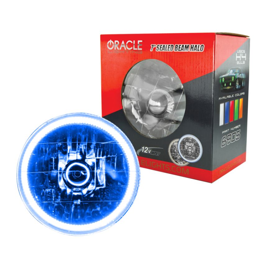 Oracle Lighting 6905-002 Pre-Installed Lights 7 IN. Sealed Beam - Blue Halo