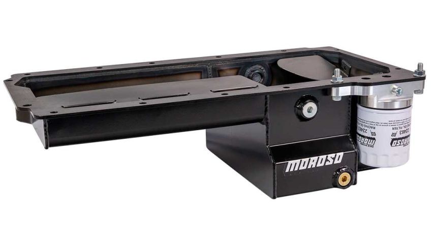 Moroso 20161 Dart LS Next Gen 3 Skirted Block Early F-Body Baffled Drain Back Steel Oil Pan - Black
