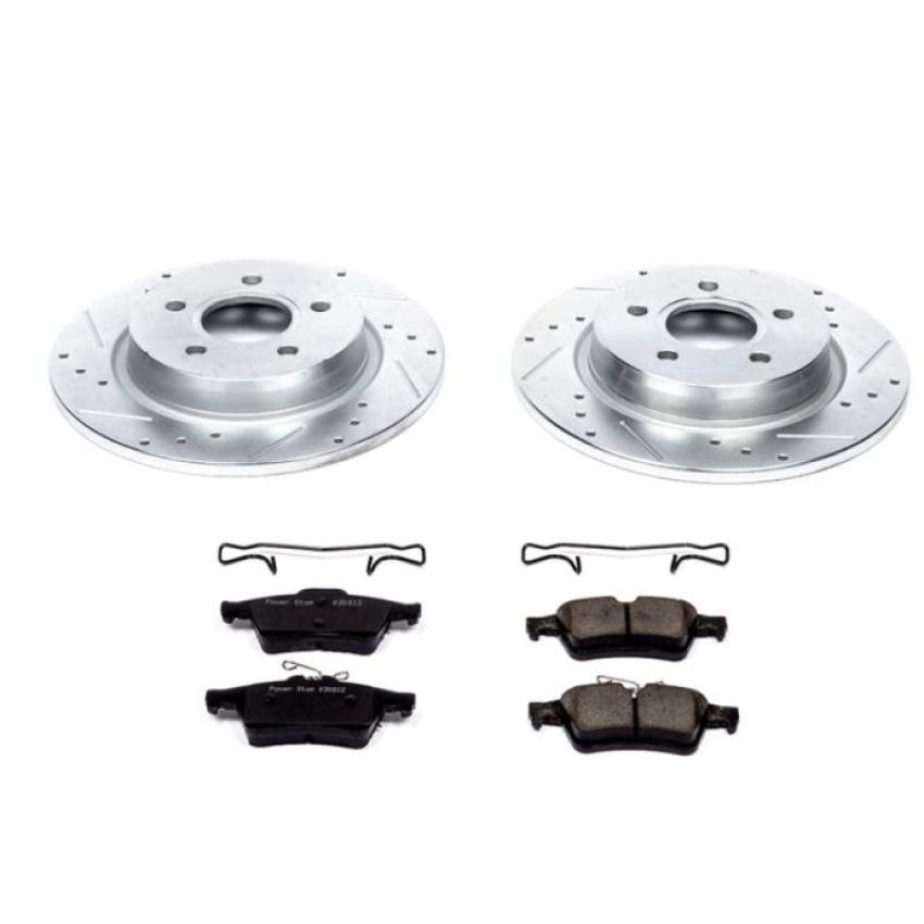 PowerStop K4613 Z23 Daily Driver Carbon-Fiber Ceramic Brake Pad and Drilled & Slotted Rotor Kit