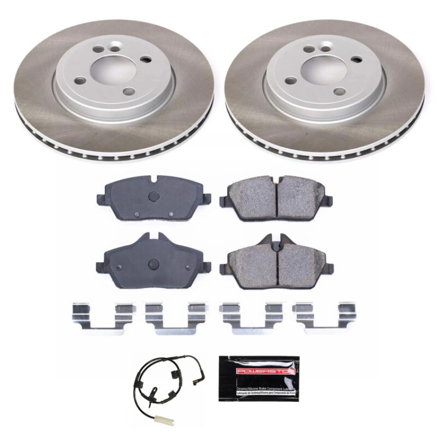 PowerStop SC6066 Semi-Coated Rotor and Low-Dust Ceramic Brake Pad Kit