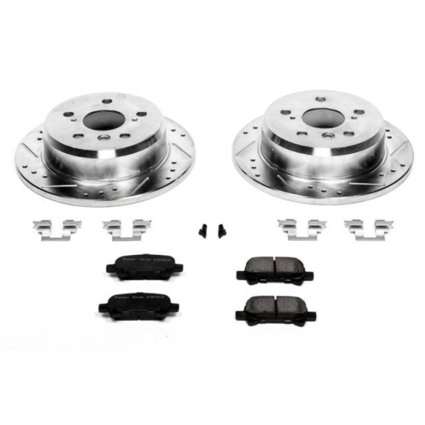 PowerStop K2417 Z23 Daily Driver Carbon-Fiber Ceramic Brake Pad and Drilled & Slotted Rotor Kit
