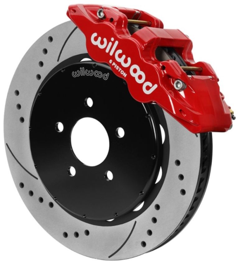 Wilwood 140-16403-R AERO6 Front Brake Kit 14.00 Slotted 94-04 Ford Mustang Cobra Red w/Lines