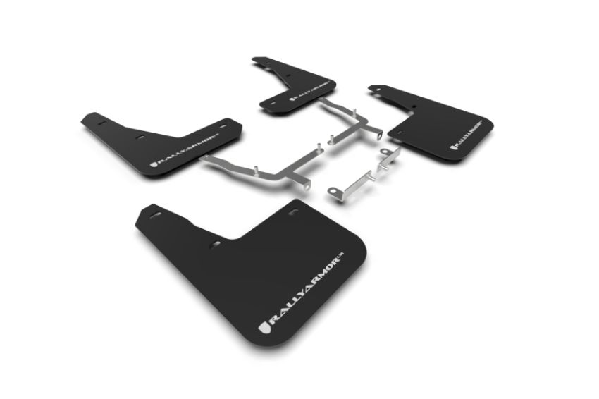 Rally Armor MF77-UR-BLK/WH Black Mud Flap/White Logo