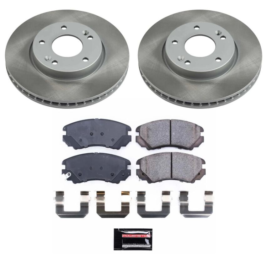 PowerStop SC5913 Semi-Coated Rotor and Low-Dust Ceramic Brake Pad Kit