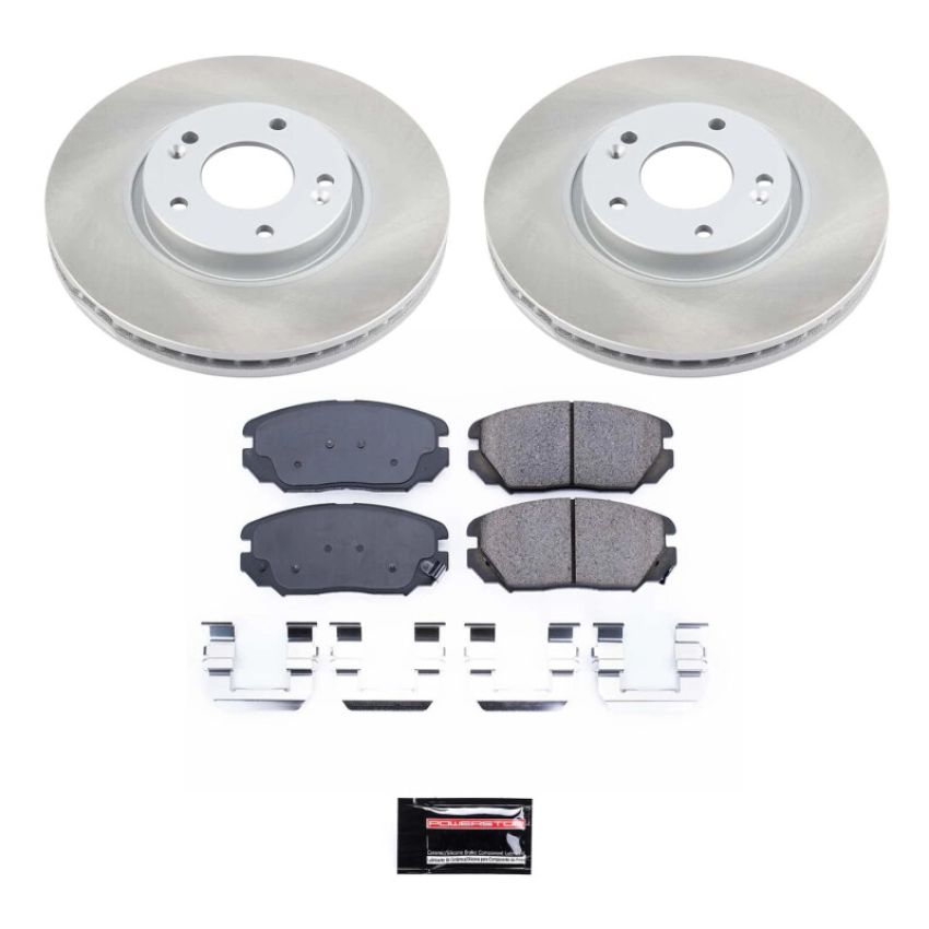 PowerStop SC4647 Semi-Coated Rotor and Low-Dust Ceramic Brake Pad Kit