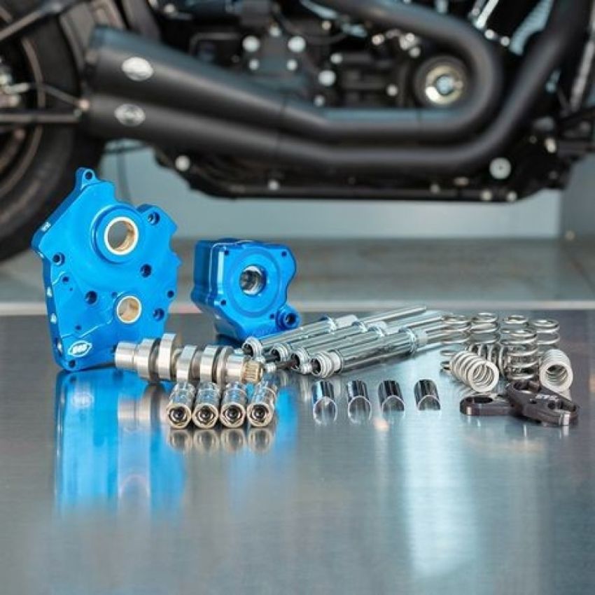 S&S Cycle 310-1116A 2017+ Water Cooled M8 Models Chain Drive 540C Cam Chest Kit w/ Chrome Pushrod Tubes