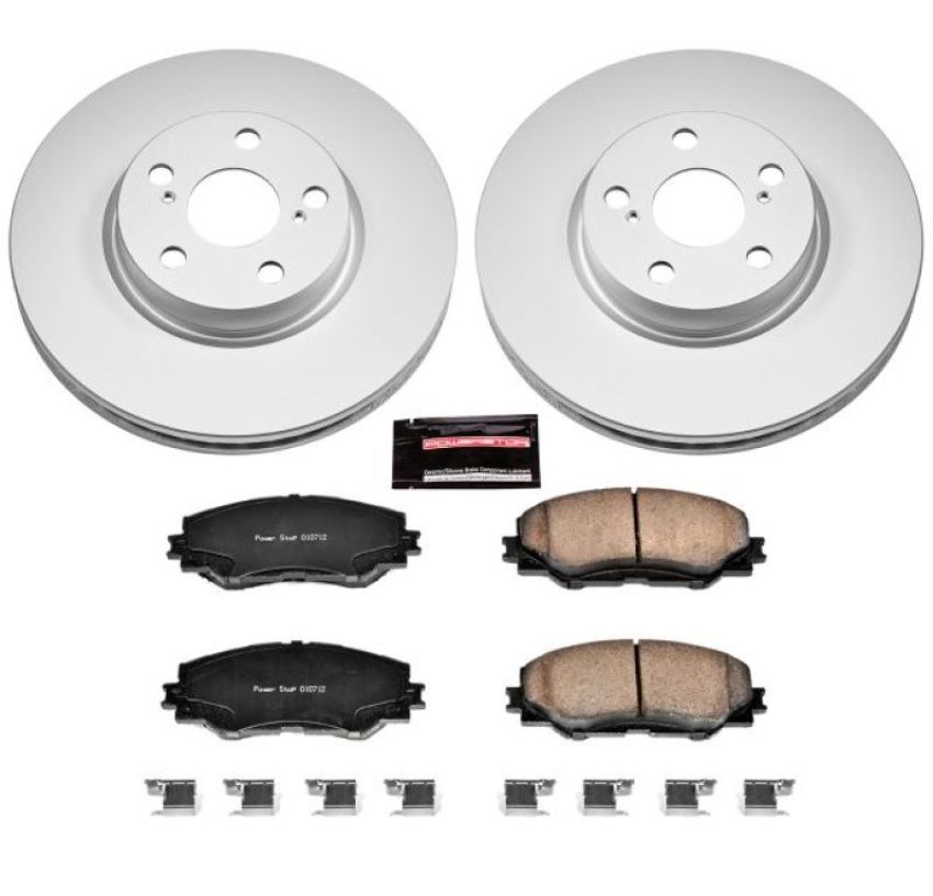 PowerStop CRK4669 Genuine Geomet Coated Rotor and Low-Dust Ceramic Brake Pad Kit
