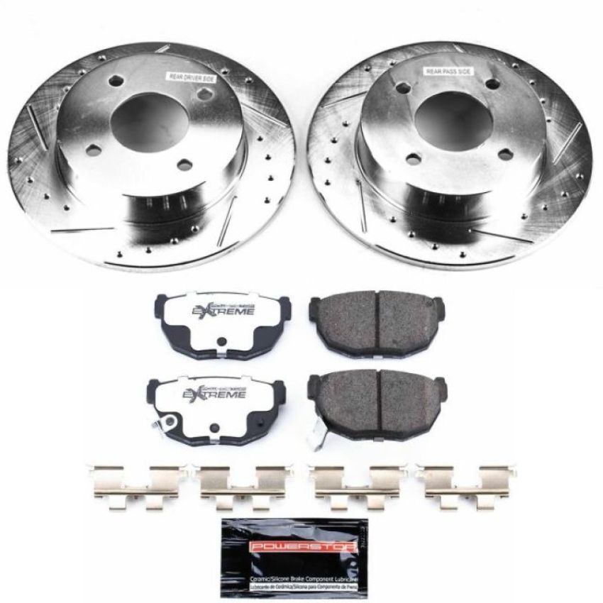 PowerStop K659-26 Z26 Street Performance Ceramic Brake Pad and Drilled & Slotted Rotor Kit