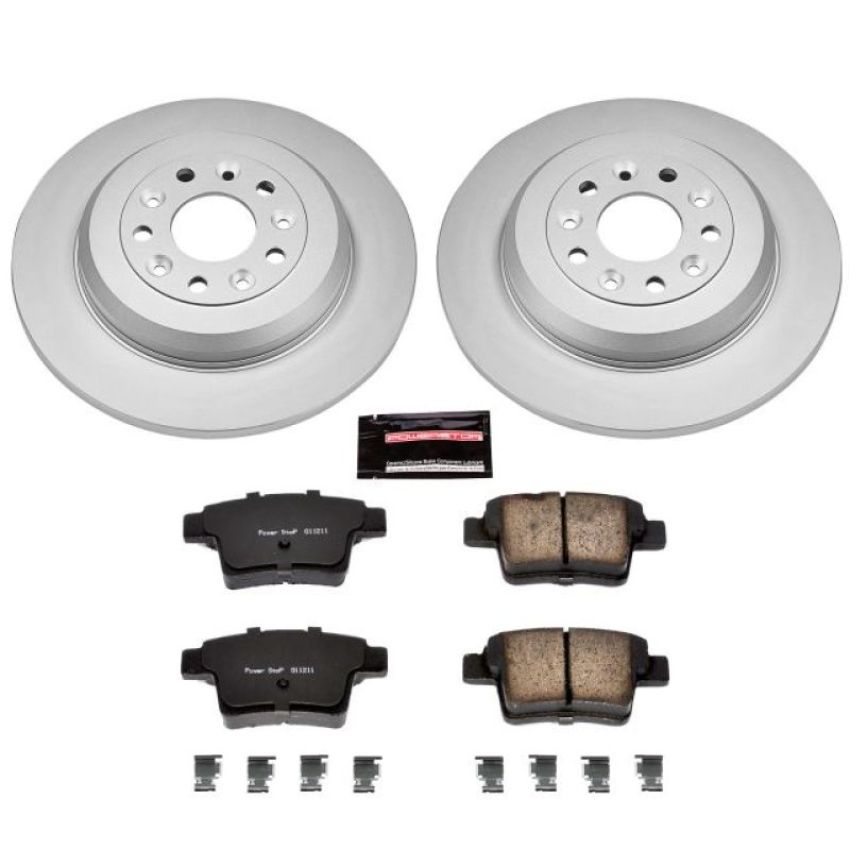 PowerStop CRK4600 Genuine Geomet Coated Rotor and Low-Dust Ceramic Brake Pad Kit