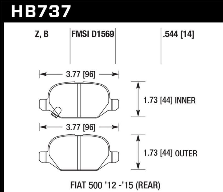 Hawk Performance HB737B.544 HPS 5.0 Disc Brake Pad