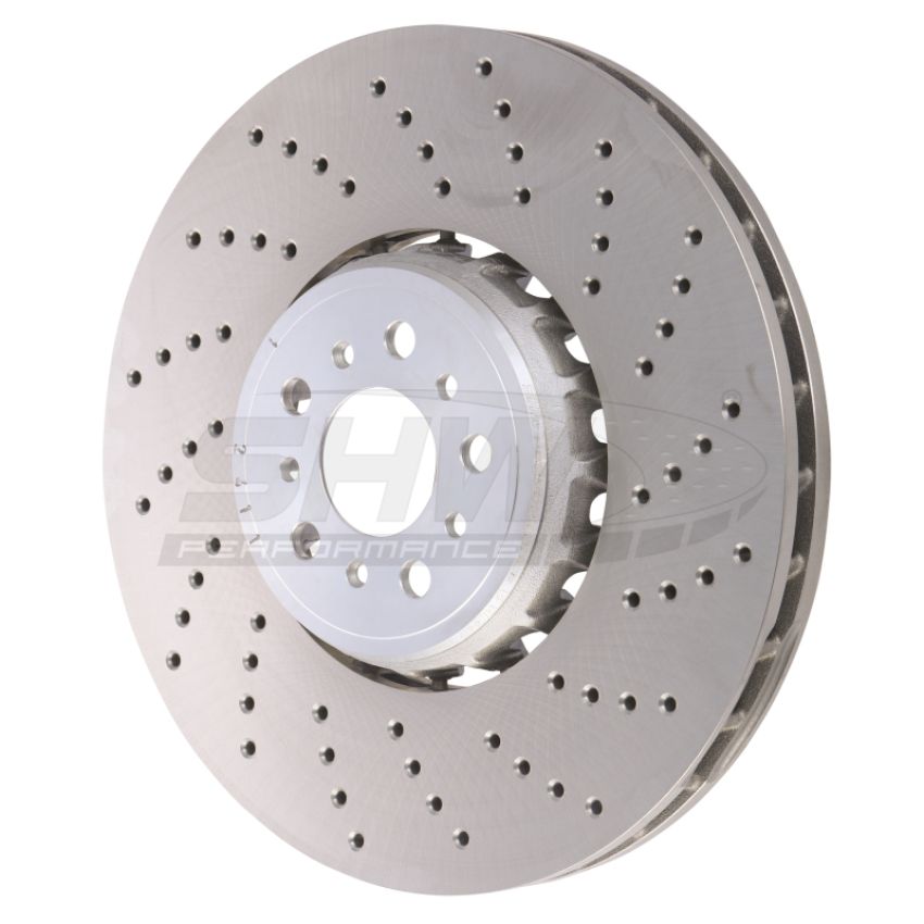 SHW 20-21 BMW X3 M 3.0L Right Front Cross-Drilled Lightweight Brake Rotor