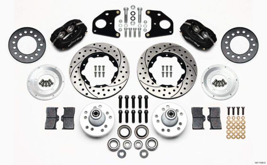 Wilwood 140-11020-D Forged Dynalite Front Kit 11.00in Drilled 62-72 CDP B & E Body-Drum