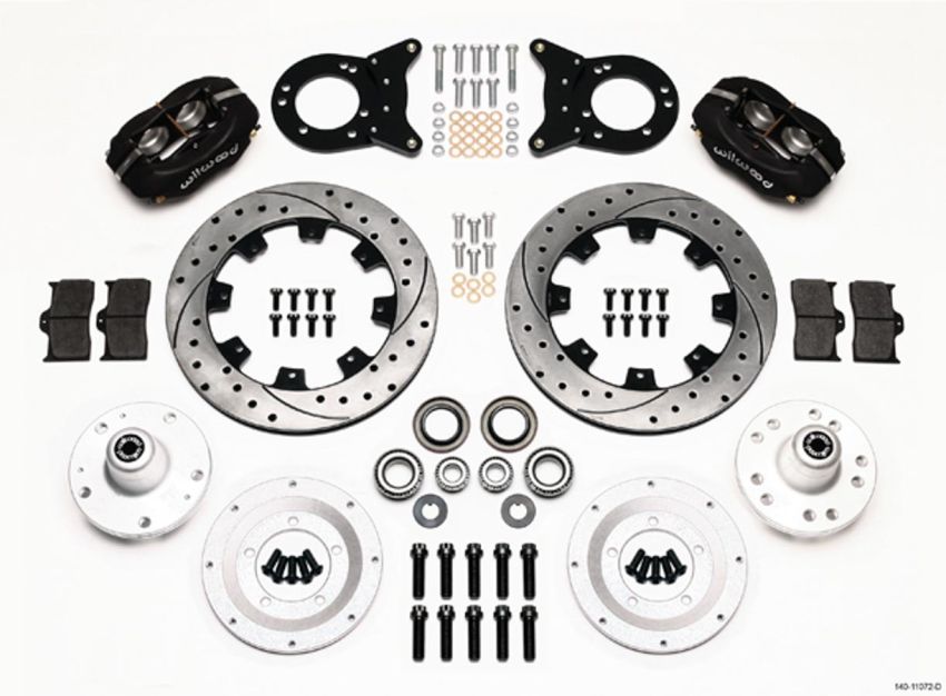 Wilwood 140-11072-D Forged Dynalite Front Kit 12.19in Drilled 1965-1969 Mustang Disc & Drum Spindle