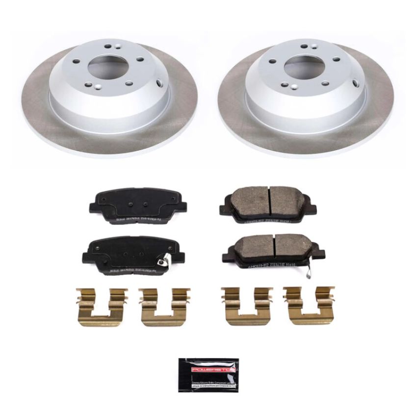PowerStop SC8283 Semi-Coated Rotor and Low-Dust Ceramic Brake Pad Kit