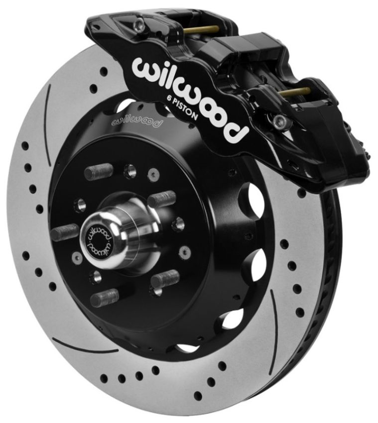 Wilwood 140-16197-D 70-81 FBody/75-79 A&XBody AERO6 Frt BBK 14in D/S Rtr Blk Calipers Use w/ Pro Drop Spindle