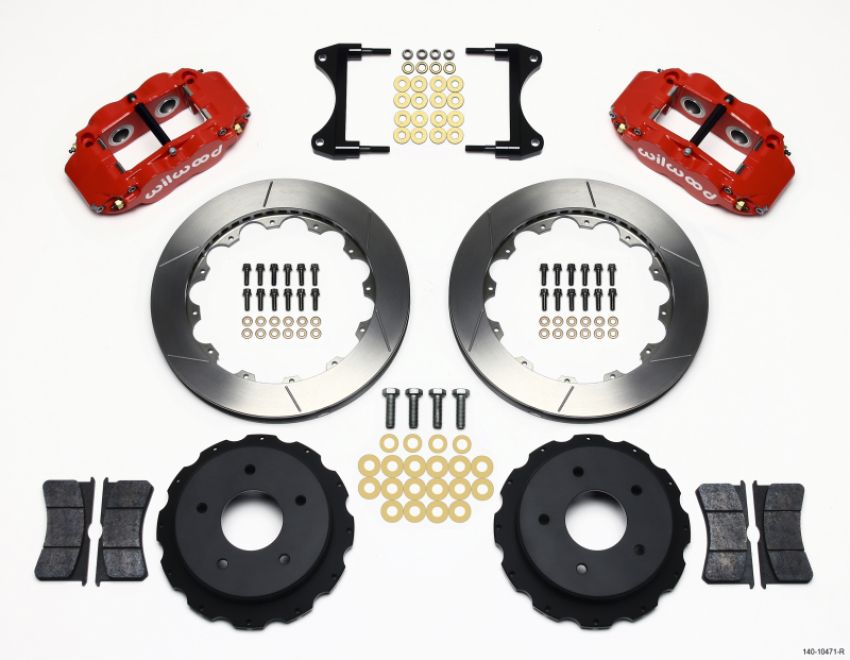 Wilwood 140-10471-R Narrow Superlite 4R Rear Kit 12.88in Red 65-82 Corvette C2/C3