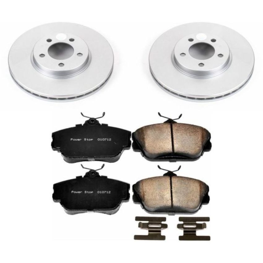 PowerStop CRK1318 Genuine Geomet Coated Rotor and Low-Dust Ceramic Brake Pad Kit