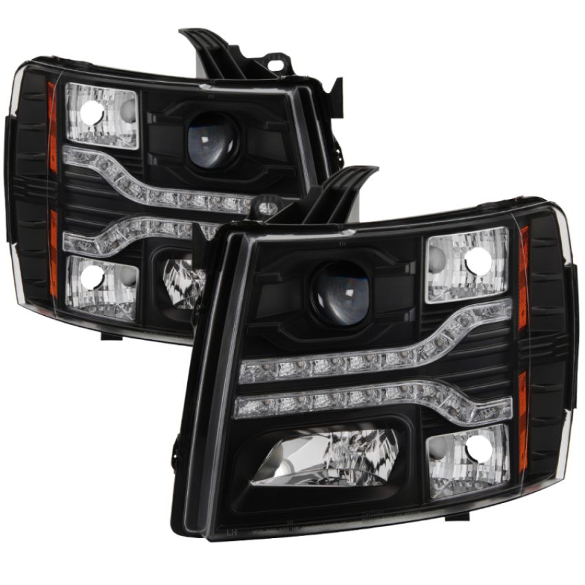 SPYDER 5083524 Projector Headlights - Version 2 - LED DRL - Black