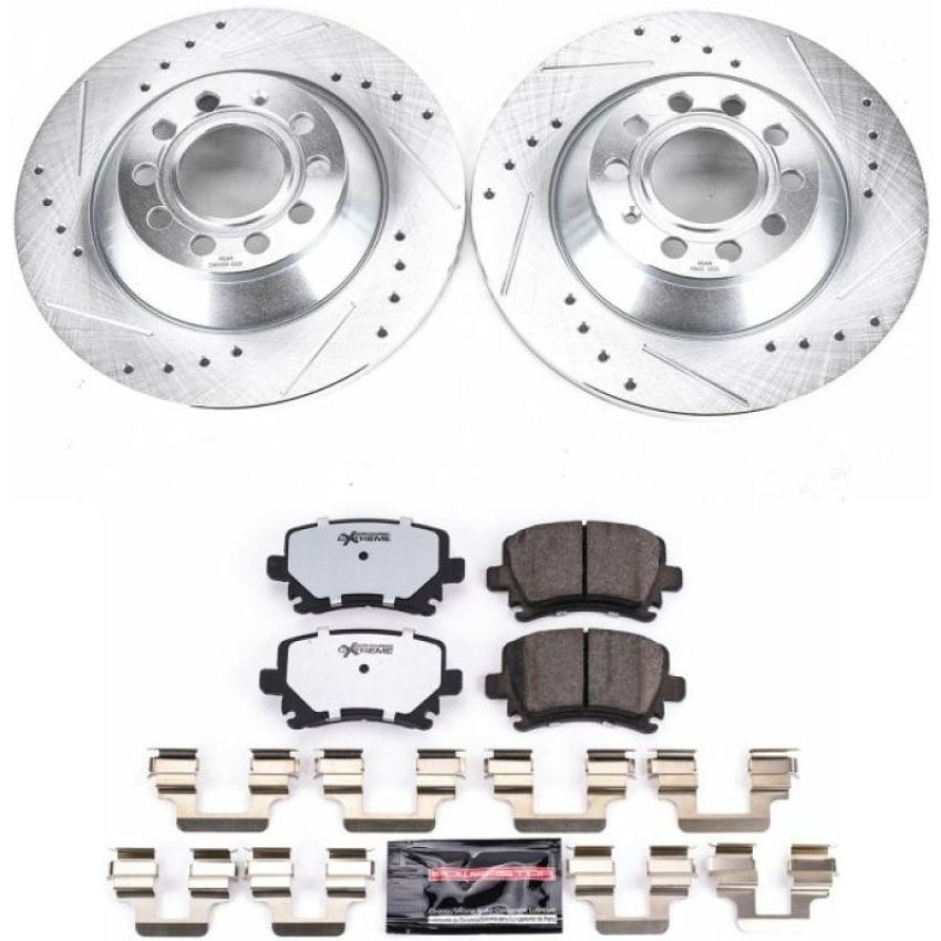 PowerStop K4625-26 Z26 Street Performance Ceramic Brake Pad and Drilled & Slotted Rotor Kit