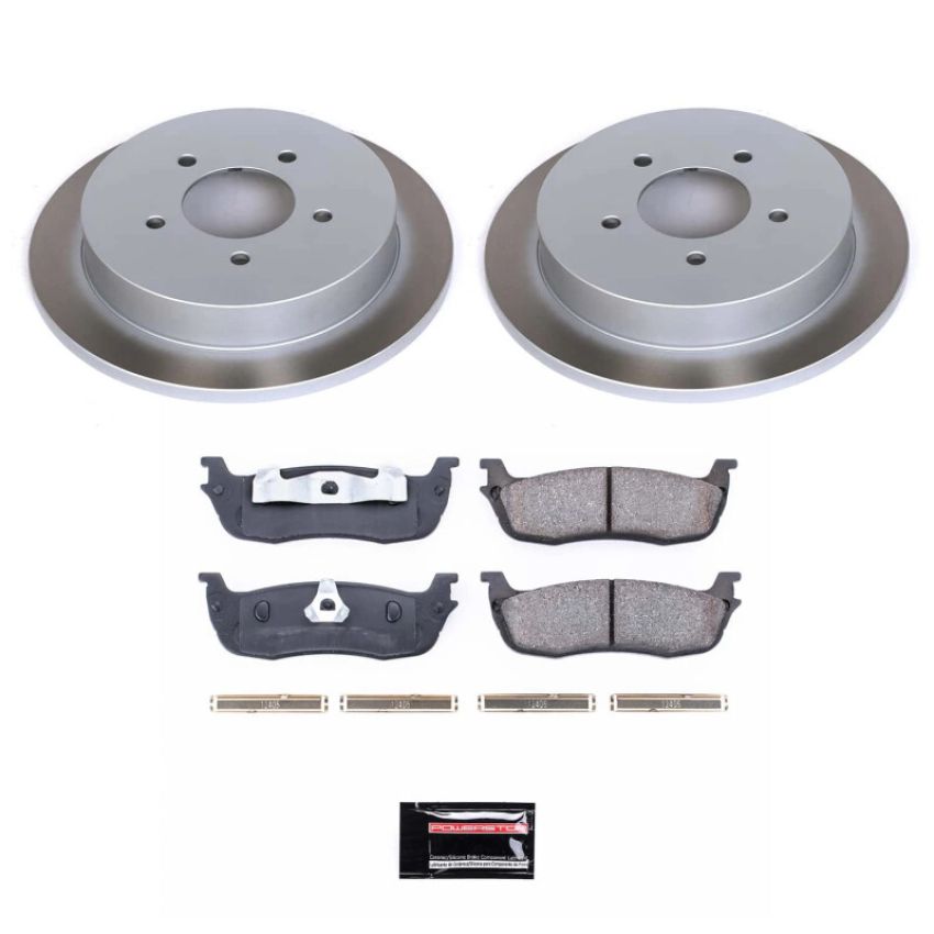 PowerStop SC1872 Semi-Coated Rotor and Low-Dust Ceramic Brake Pad Kit