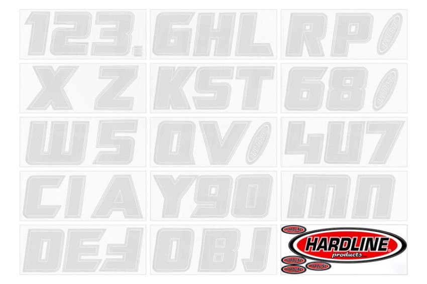 Hardline Silver900 Boat Lettering Registration Installation Kit 3 in. - 900 Silver