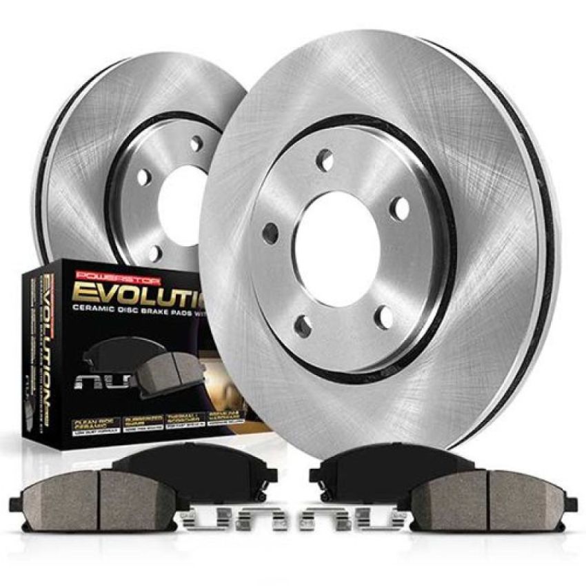 PowerStop KOE8765 OE Stock Replacement Low-Dust Ceramic Brake Pad and Rotor Kit