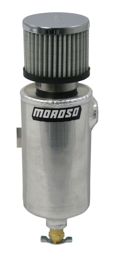 Moroso 85462 Breather Tank/Catch Can - 3/8in NPT Female Fitting - Roll Bar Mount - Aluminum