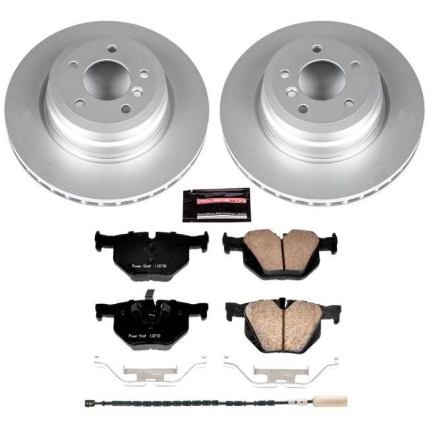 PowerStop CRK5982 Genuine Geomet Coated Rotor and Carbon-Fiber Ceramic Brake Pad Kit