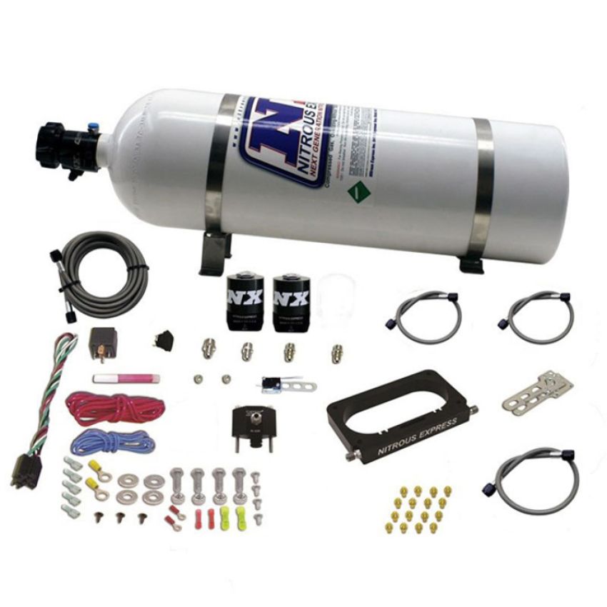 Nitrous Express 20950-12 FORD 4 VALVE NITROUS PLATE SYSTEM (50-300HP) WITH COMPOSITE BOTTLE