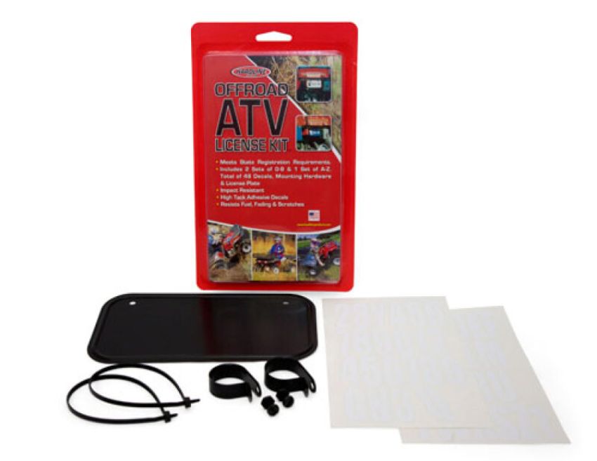 Hardline 2342B ATV License Plate Aluminum Black