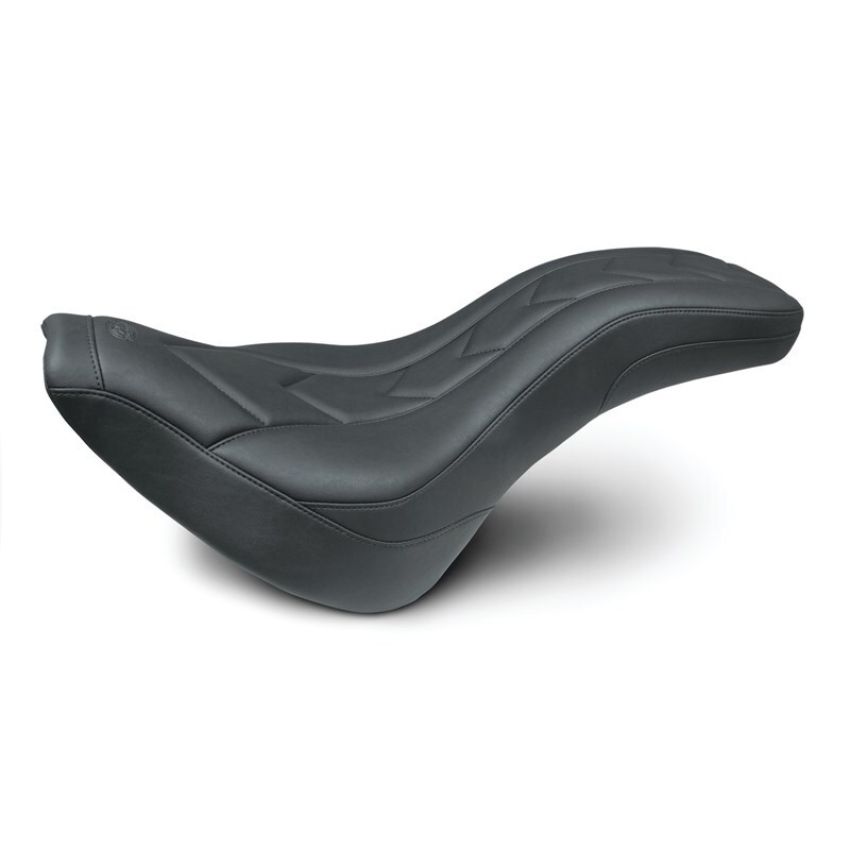 Mustang Motorcycle 75159 Mustang 18-21 Harley Street Bob Tripper Fastback 1PC Seat Chevron - Black