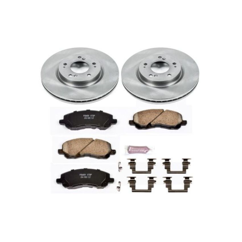 PowerStop KOE094 OE Stock Replacement Low-Dust Ceramic Brake Pad and Rotor Kit