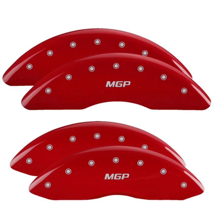 MGP 55002SMGPRD 4 Caliper Covers Engraved Front & Rear  Red finish silver ch